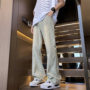 美式高街vibe裤子牛仔裤男直筒工装微喇裤N390-P46图片