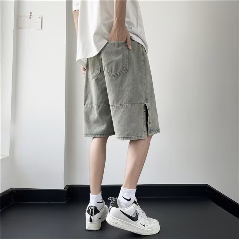 青春流行ins男直筒水洗牛仔短裤P38,男装牛仔裤,星座1116-2