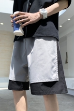 假两件运动短裤男夏季大码拼色休闲裤五分裤A071-K01-P28，男装牛仔裤，电商A071
