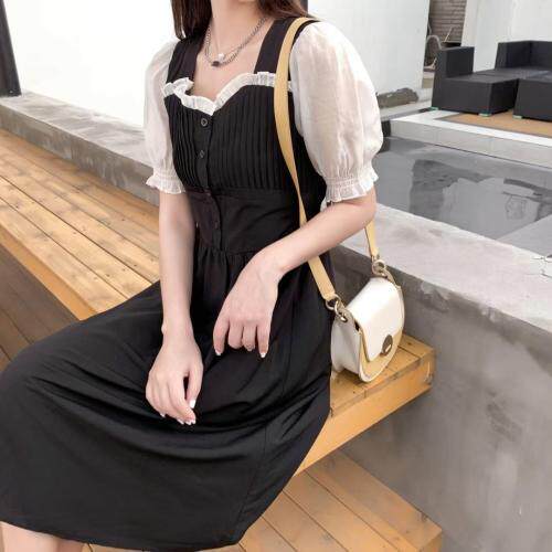 小碎花拼接连衣裙，女装连衣裙，时尚秀衣阁