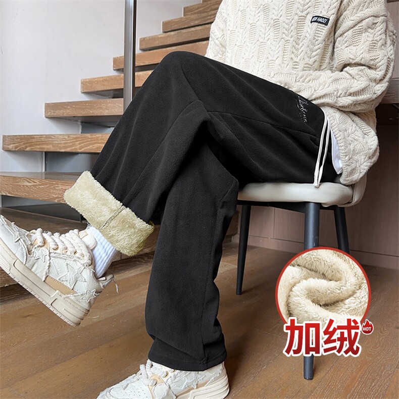 冬季男士羊羔绒复合保暖加厚休闲裤N556-P35大码图片