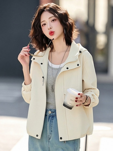 （现货）时尚超好看外套女休闲连帽减龄短款百搭上衣图片