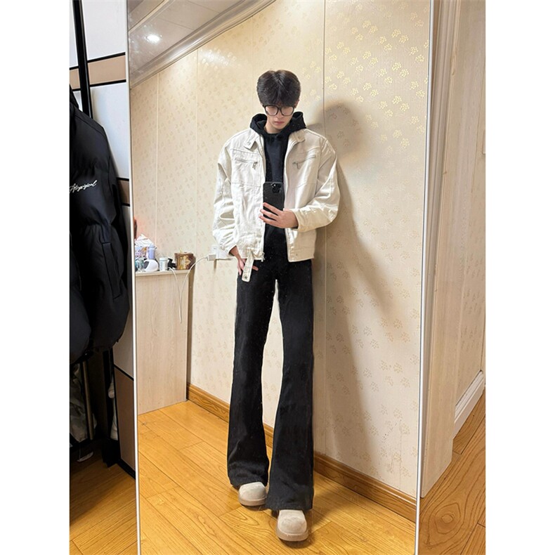 26春装高品质老钱风立领夹克外套男女美式潮牌拉链工装风宽松上衣,男装夹克,电商A443