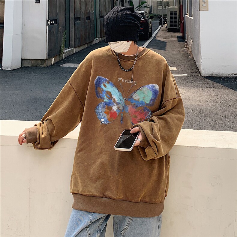 22新款秋复古美式水洗做旧宽松男女中性卫衣301B-JB7897-P58图片