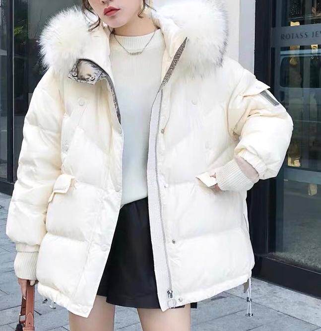 亮皮貉毛羽绒服，女装羽绒服，朗色千秋