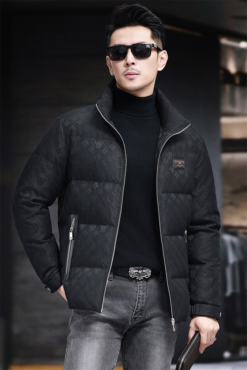 高品质连帽短款90白鸭绒羽绒服外套中青年男装加厚羽绒服夹克,男装夹克,钱塘723