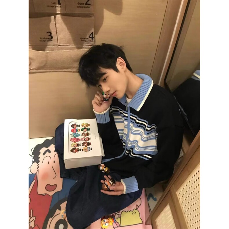日系ins文艺气质时尚慵懒原宿新款潮流百搭简约鹿毛绒毛衣流行,男装针织衫/毛衣,星座506A