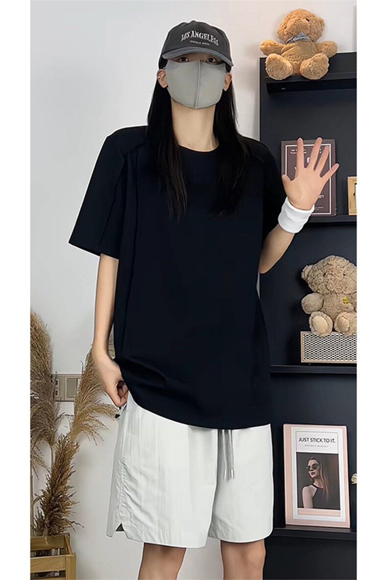 简约美式重磅短袖T恤男女宽松型圆领基础款日常上衣T3702-特价P27,男装T恤,电商A007