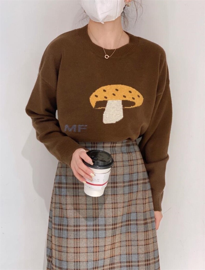 小蘑菇毛衣，女装针织衫/毛衣，驿谷