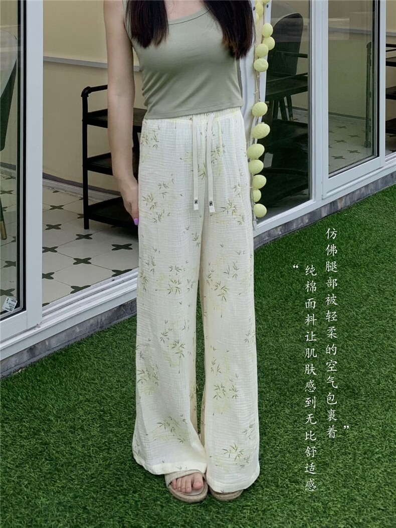 2025年秋季宽松松紧中腰直筒裤长裤时尚百搭,女装休闲裤,禾雯电商供货