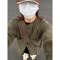 优优库平替灯芯绒衬衫秋冬款休闲宽松圆领长袖衬衣CS331-P35，男装衬衫，星座301C-5