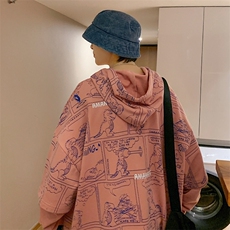 2023春季新品男士青少年潮牌印花连帽套头港风时尚卫衣W407-P58，男装卫衣，电商A441-1