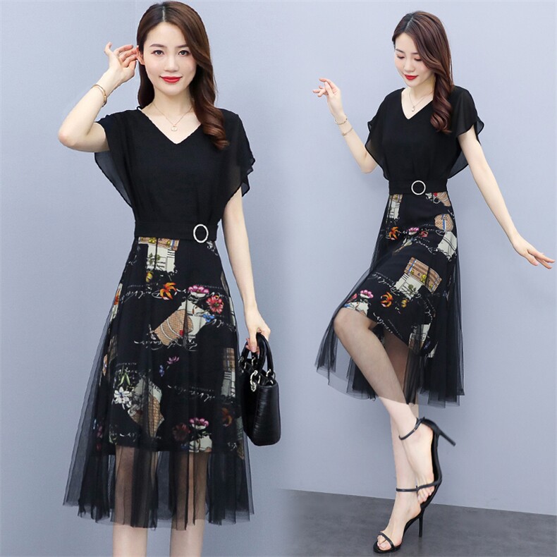 夏季连衣裙2025年新款女装大码显瘦洋气减龄品牌裙爆款，女装连衣裙，仁梯