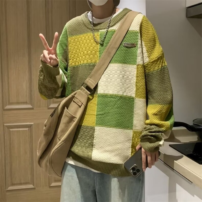美式圆领毛衣男慵懒风休闲针织衫M7031P55,男装针织衫/毛衣,星座1116-2