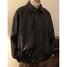 春季新款美式潮牌pu皮外套男bf机能风宽松街头痞帅夹克JPU915，男装夹克，星座1116A（原606A-3）