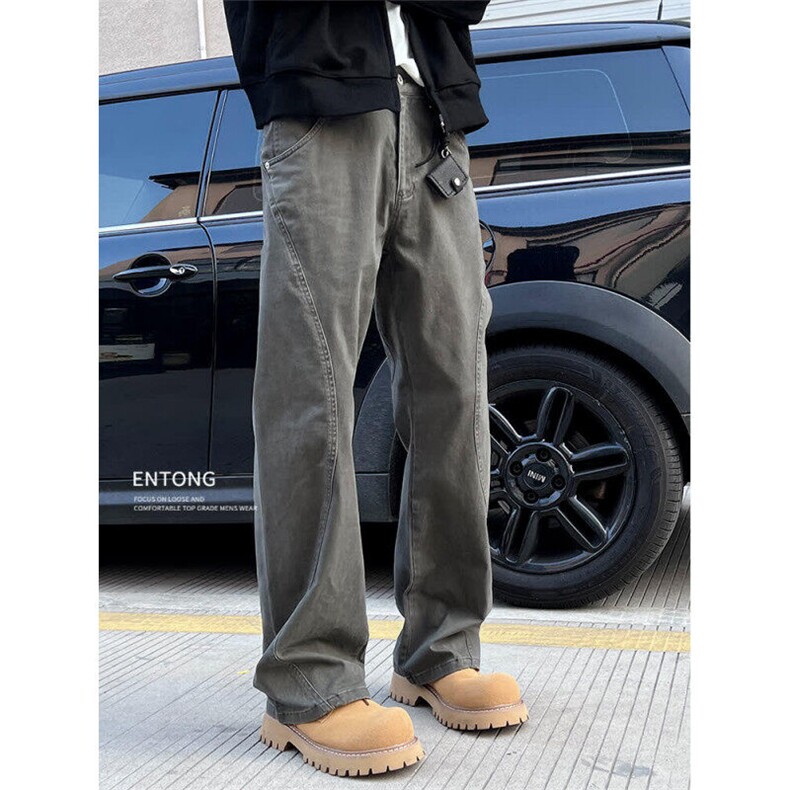 【有货】DK86-P58原版质量美式微喇版型解构拼接百搭伐木裤男女,男装牛仔裤,星座603-2