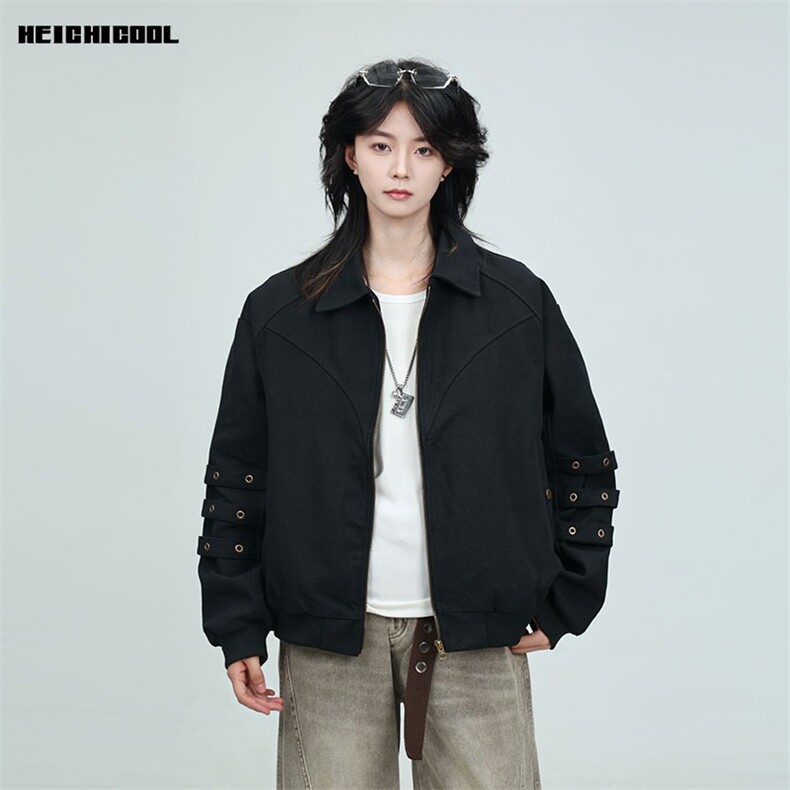 1506/Q68080/P63美式高街薄款刺绣百搭外套座山雕男女同款夹克潮图片