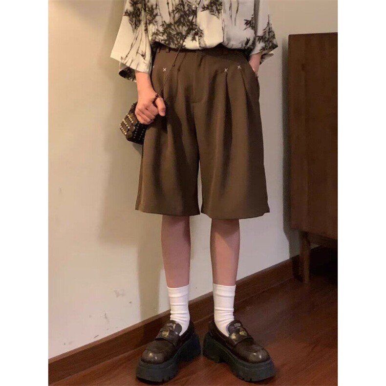 夏美式复古宽松褶皱垂感西裤高级感百搭阔腿设计感休闲裤,男装休闲裤,星座410-7