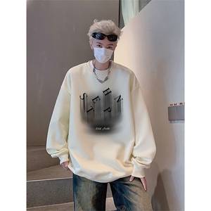秋季新款潮牌字母印花男wycm-8010卫衣圆领纯棉特批28控49