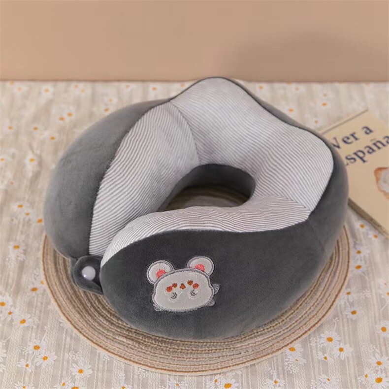 pp棉冰豆豆颈枕灰，顺康毛绒玩具