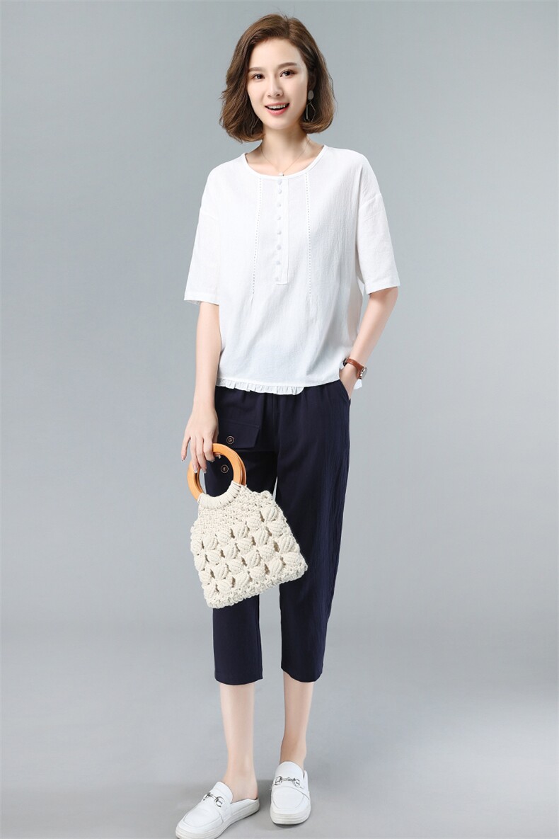 2021年夏季舒适修身纯色气质都市韩版简约宽松显瘦两件套装,女装套装/套裙,依恋蒂丝