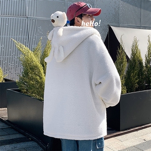 港风男士大码男羊羔毛棉袄帽子小熊棉服棉衣 A125-1010-P115图片