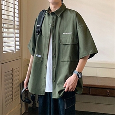 主推款短袖衬衫男青少年落肩显瘦外穿宽松衬衣港仔上衣2025，男装T恤，星座218-1（原230）
