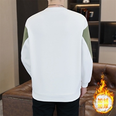 秋冬新款男士休闲时尚圆领60棉套头卫衣打底衫L801-P47-加绒P52，男装T恤，星座310B-3