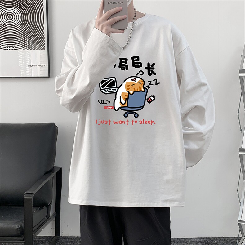 控48重磅230g纯棉长袖t恤男大码圆领卫衣打底衫TX3447-P28,男装T恤,电商A040