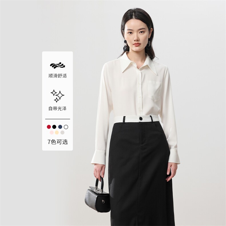 设计感衬衣长袖女春夏秋季新款上衣2025年春季图片