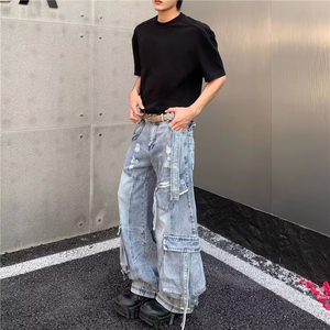 有货。多口袋工装牛仔裤女2026新款拖地裤RK3411-P72