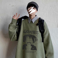 港风秋冬海贼王宽松休闲圆领毛衣男M6814P55控68，男装针织衫/毛衣，电商A268A