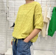夏季新款前下抽绳盐缩上衣，其它，XCWY