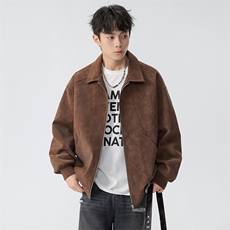 2026春季新款皮衣夹克男青少年学生潮流麂皮外套，男装皮衣，星座1206（原A206）