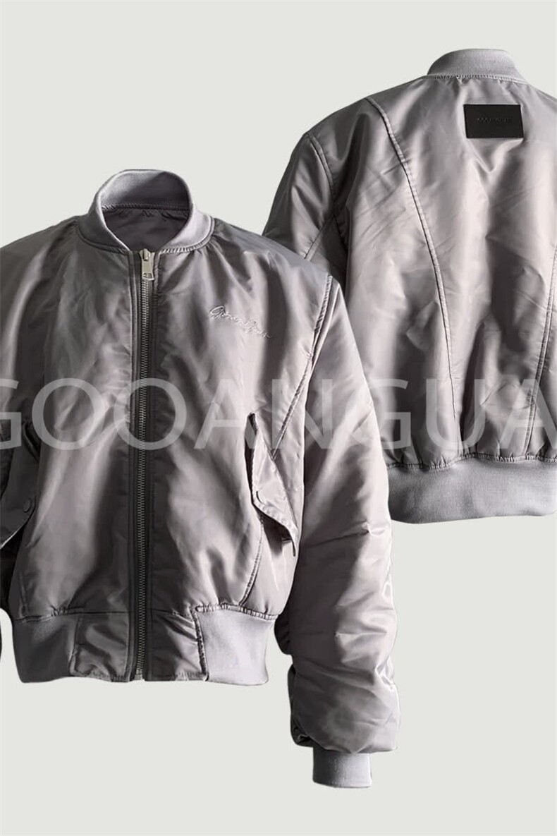 棒球领棉服外套加厚保暖廓形短款弯刀袖飞行员夹克LF1018P95,男装夹克,电商D256-2(原A064-2)