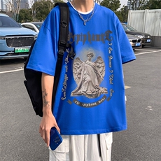 B239-1212-P28欧美式天使雕像个性印花夏季高克重半袖短袖t恤，男装T恤，星座514-2(原B239)