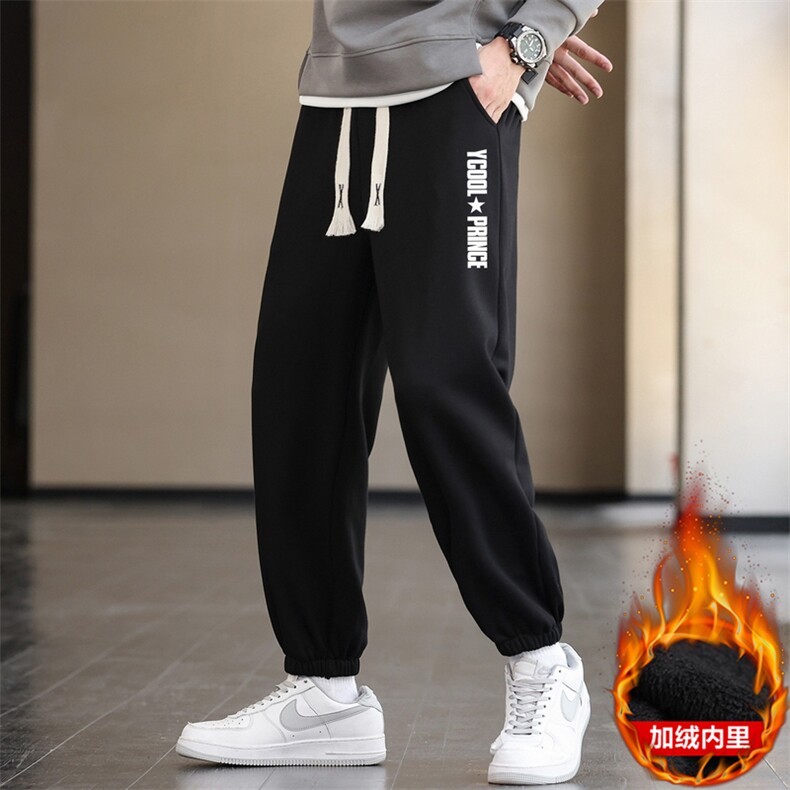 现货主推跑量2025秋冬加绒男士休闲印花运动长裤JR905-P20,女装休闲裤,星座1816-2（原1210–2）