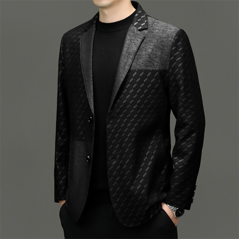 BG88081春秋新款男士海宁皮衣西服夹克绵羊皮真皮皮衣男西装,男装夹克,电商B360