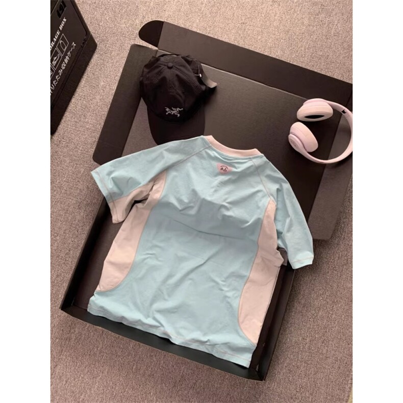 网图美式运动短袖男女夏季薄款户外速干t恤羽毛球骑行服特P33,男装T恤,电商C306-1