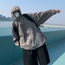 Wt055-P38港风潮流遮阳透气大码纯色防晒服，男装夹克，星座1501-1
