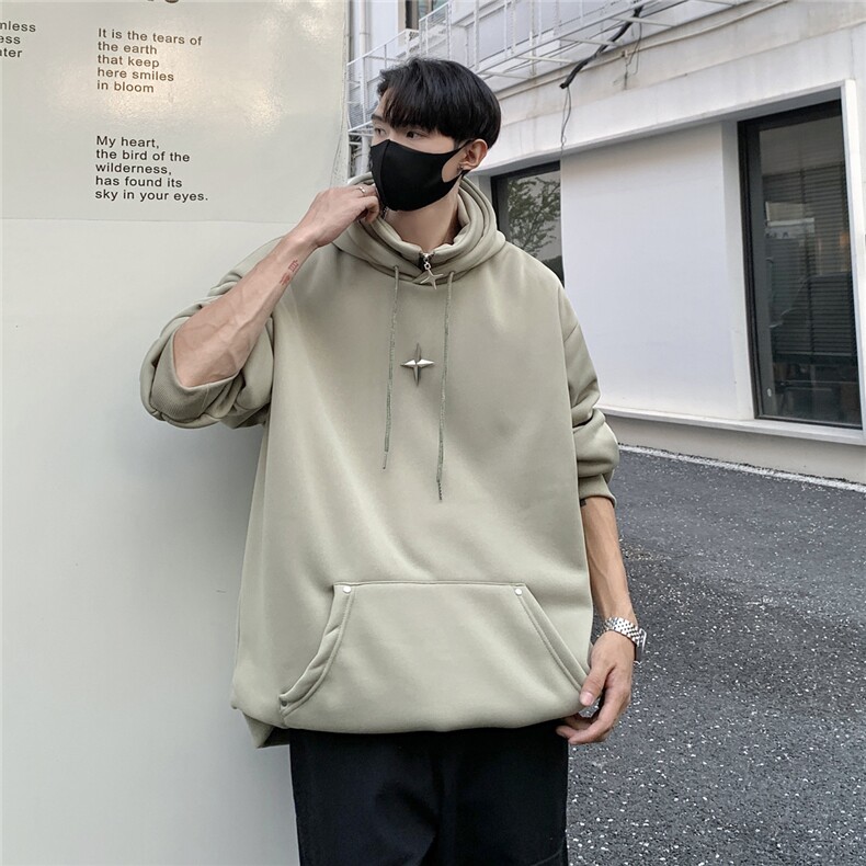 情侣秋冬美式复古假两件加绒加厚连帽卫衣半拉链外套D318-1P78,女装短外套,电商A335-1（原A458）