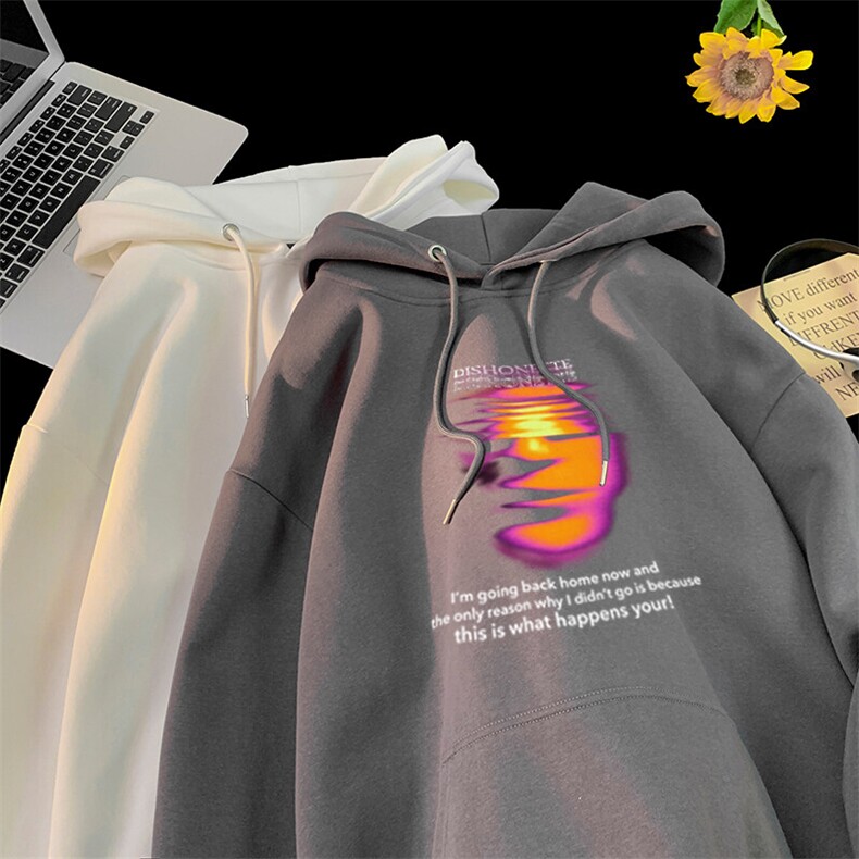 克苏鲁科技印花LOGO男女情侣潮牌连帽卫衣,男装卫衣,星座310A-4
