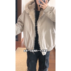 现货高品质美式高街冬季重磅硬挺短款座山雕毛领棉衣男女加厚外套，男装棉衣，电商A486-1