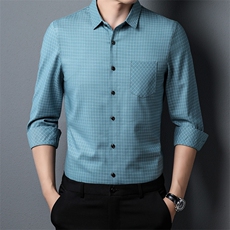 BK6882钱塘2020-2中青年男士长袖秋季薄款休闲百搭衬衣P52，男装衬衫，钱塘207-2