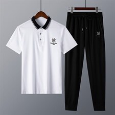 短袖运动服运动套装男士夏季薄款休闲运动服套装潮流冰丝T恤上衣，男装休闲套装，电商B212（原钱塘6029）