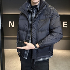 新标50白鸭绒假两件轻薄款男装羽绒服抖音直播C317-Y9837-P215，男装羽绒服，电商C317