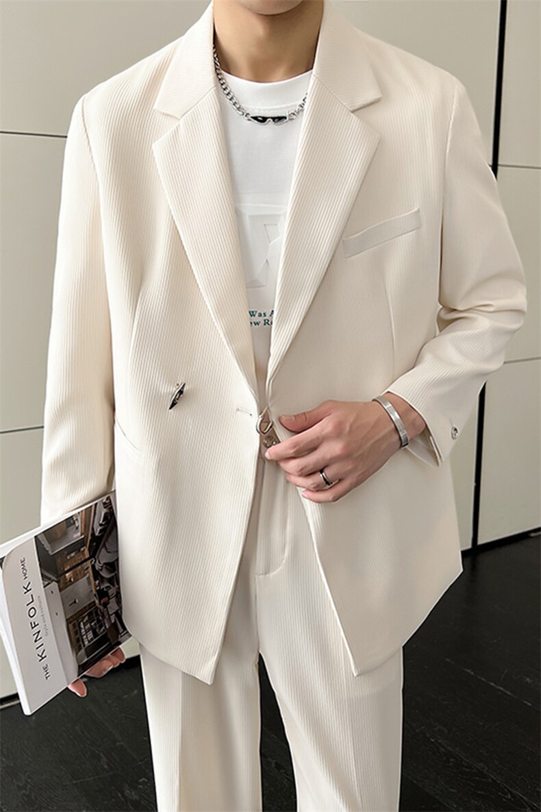 宽松休闲冰丝潮流西服垂坠肌理感小西装XZ48/P160控248,男装西服,电商A243