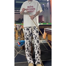 美式扎染星星裤子男装夏季新款慵懒松弛感休闲裤速干直筒遛弯裤，男装休闲裤，星座506A