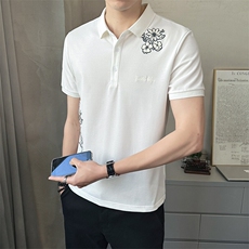 男装Polo衫翻领短袖印花透气2025新款短袖t恤C317-1859-P55，男装T恤，电商C317