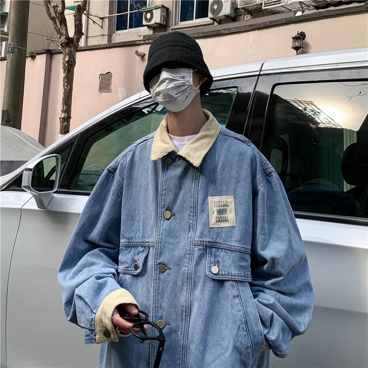 牛仔夹克男衣服韩版宽松潮流帅气百搭青少年休闲百搭工装外套男,男装工装外套,星座1210-1